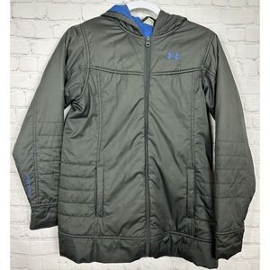 Under Armour Women's black longer black coat sz‎ M winter outdoor school sports